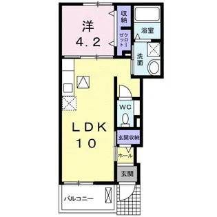 シャンドゥフルール【1階】の間取り