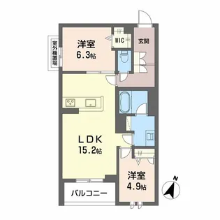 WAVE 伏見【3階】の間取り