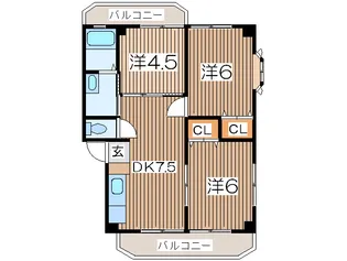 ハイツ白樺【2階】の間取り