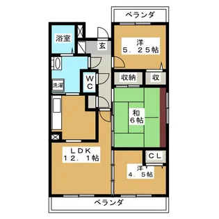 ドゥ ソレイユ横山台【2階】の間取り