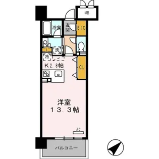 ロイヤルパークス豊洲【4階】の間取り