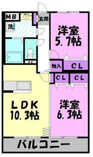 林マンションF【2階】の間取り