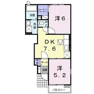 パーチェプレイスB【1階】の間取り