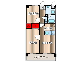 パーシマン大泉3【1階】の間取り
