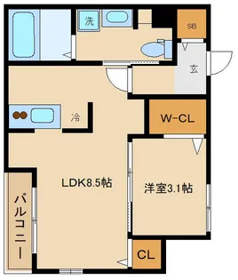 S FLAT IV【3階】の間取り