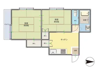 イズミスクエア 初期費用5万円【2階】の間取り