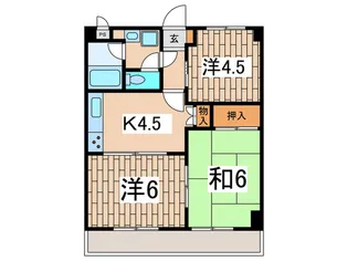 ハ-モニ-南林間【5階】の間取り