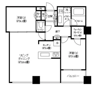 シティタワーズ豊洲ザ ツイン サウスタワー【42階】の間取り