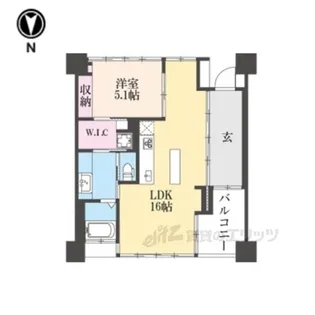 シャリマー西大路【6階】の間取り