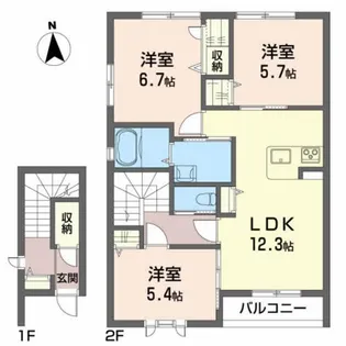 メゾンマスト南館【2階】の間取り