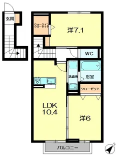 奈良県奈良市秋篠町【アパート】の間取り