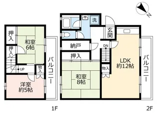 UR鳴子【2階】の間取り
