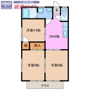 デリラ白塚B【1階】の間取り