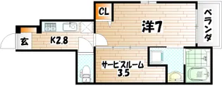 アンブラッセII【1階】の間取り