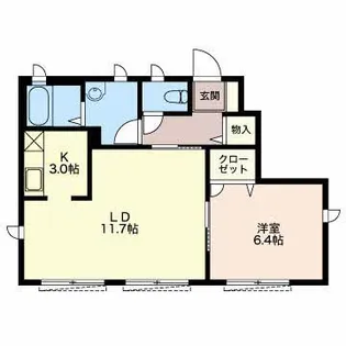リバーハーフハイツ III・B【1階】の間取り