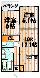 fleur riziere 緑ヶ丘【3階】の間取り