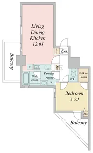 ドゥーエ日本橋【9階】の間取り