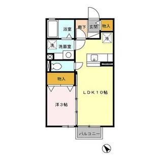 レセンテ城東【2階】の間取り