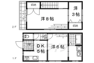 京都府京都市伏見区深草大亀谷内膳町【一戸建】の間取り