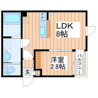 1LDKの間取り画像