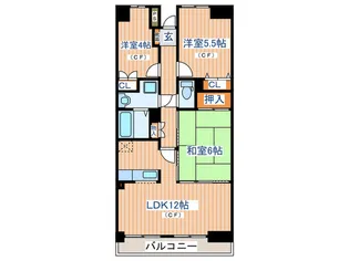 ルナパ-ク鳳山【5階】の間取り