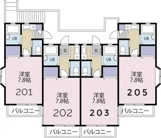 ピュアコートSANADA【2階】の間取り
