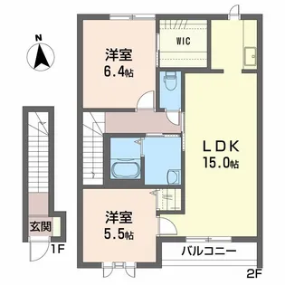シャーメゾンディアス川内 A棟【2階】の間取り