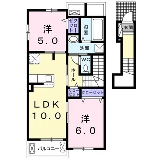 プラティーヌ・アン【2階】の間取り