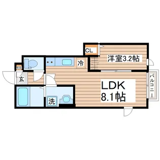 【新築】ディアコートII B棟【1階】の間取り