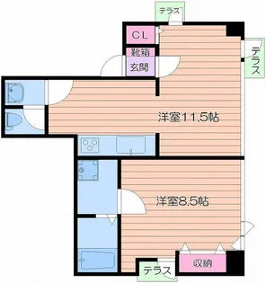 ルグラン靭本町【5階】の間取り