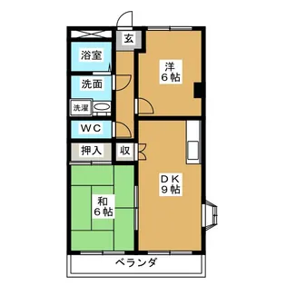 カーザ桝形【1階】の間取り