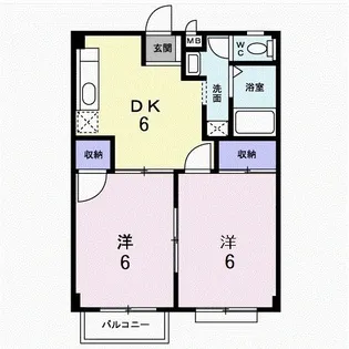 リベルテ轟【2階】の間取り