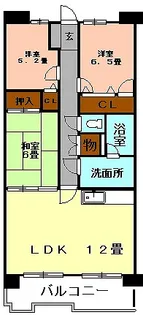 ベルス出水【6階】の間取り