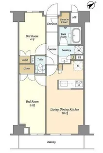 東京都新宿区市谷台町【マンション】の間取り