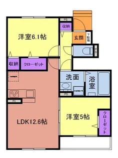 グリーンメゾン柴崎【1階】の間取り