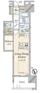 パークリュクス南船橋【7階】の間取り