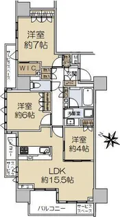 ザ・パークハウス神戸三宮【13階】の間取り