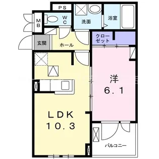 ヴァレンティア若江本町【1階】の間取り