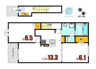中野4丁目アパート【2階】の間取り