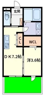 ビューノ・クレール【1階】の間取り