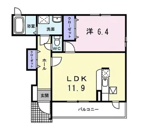 ベル・クレール【1階】の間取り