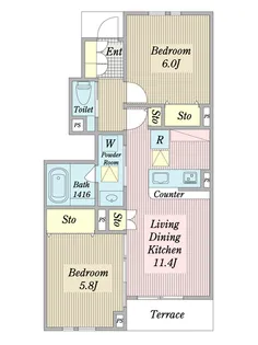 ア・レーズ【1階】の間取り