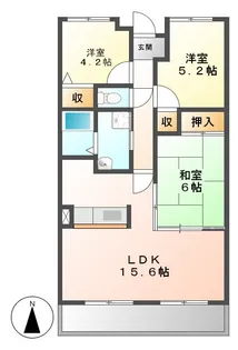 グランドヒルズ当知1番館【3階】の間取り