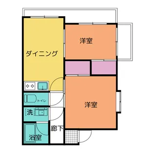 本住町マンション二番館【2階】の間取り