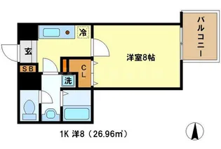 ベラジオ烏丸御池【8階】の間取り