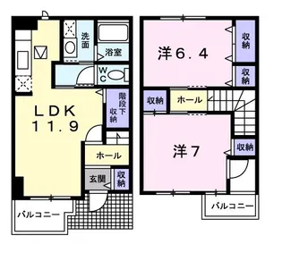 プロムナードはなみずきI【1階】の間取り