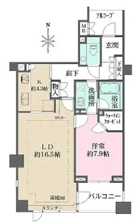 パークハウス四谷【2階】の間取り