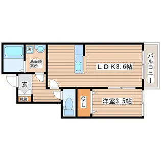 LINK STAGE砂押A【1階】の間取り