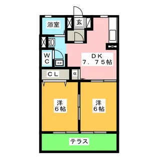 メルベーユ すのまた A棟【1階】の間取り