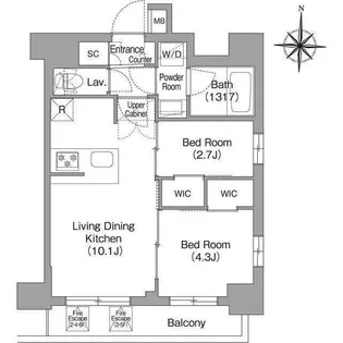 コンフォリア・リヴ品川戸越【2階】の間取り